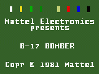 B-17 Bomber title screen for Intellivision